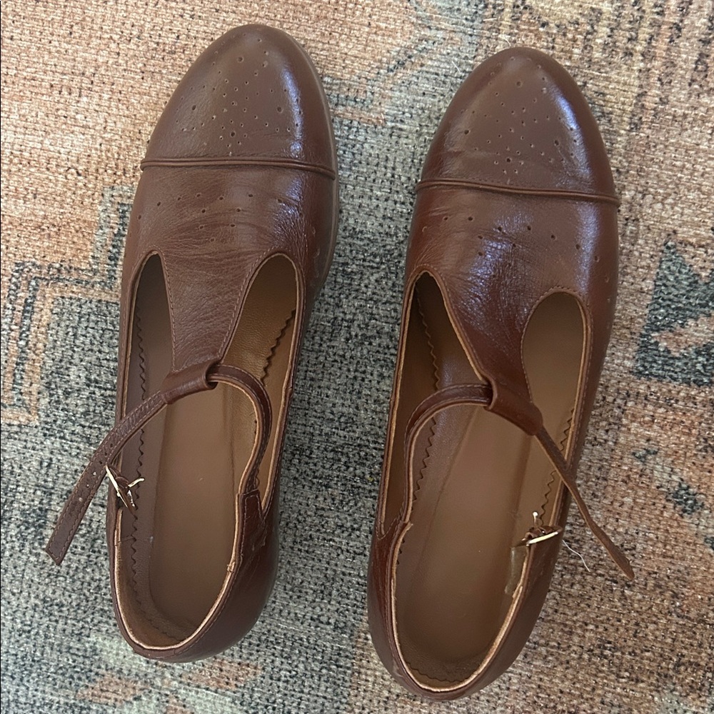 Julia Bo Handcrafted Brown Leather Women's Shoes Size 10 Almost New
